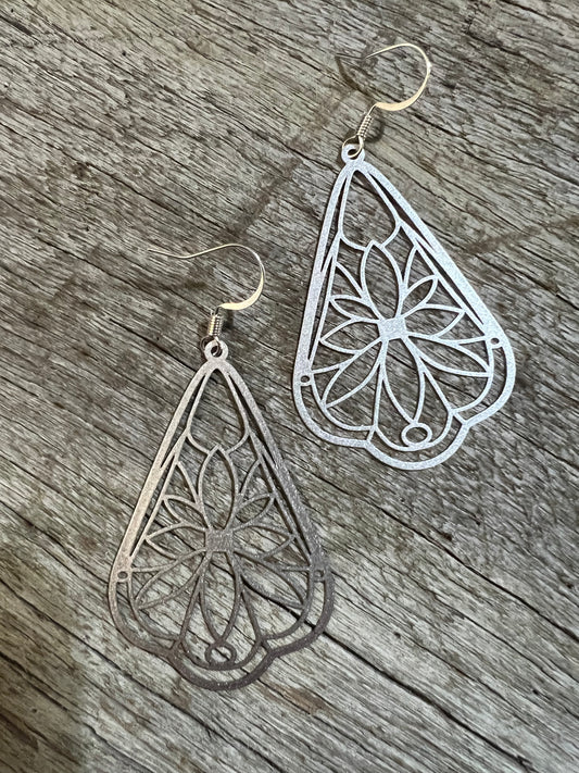 Matt Silver Jade Earrings