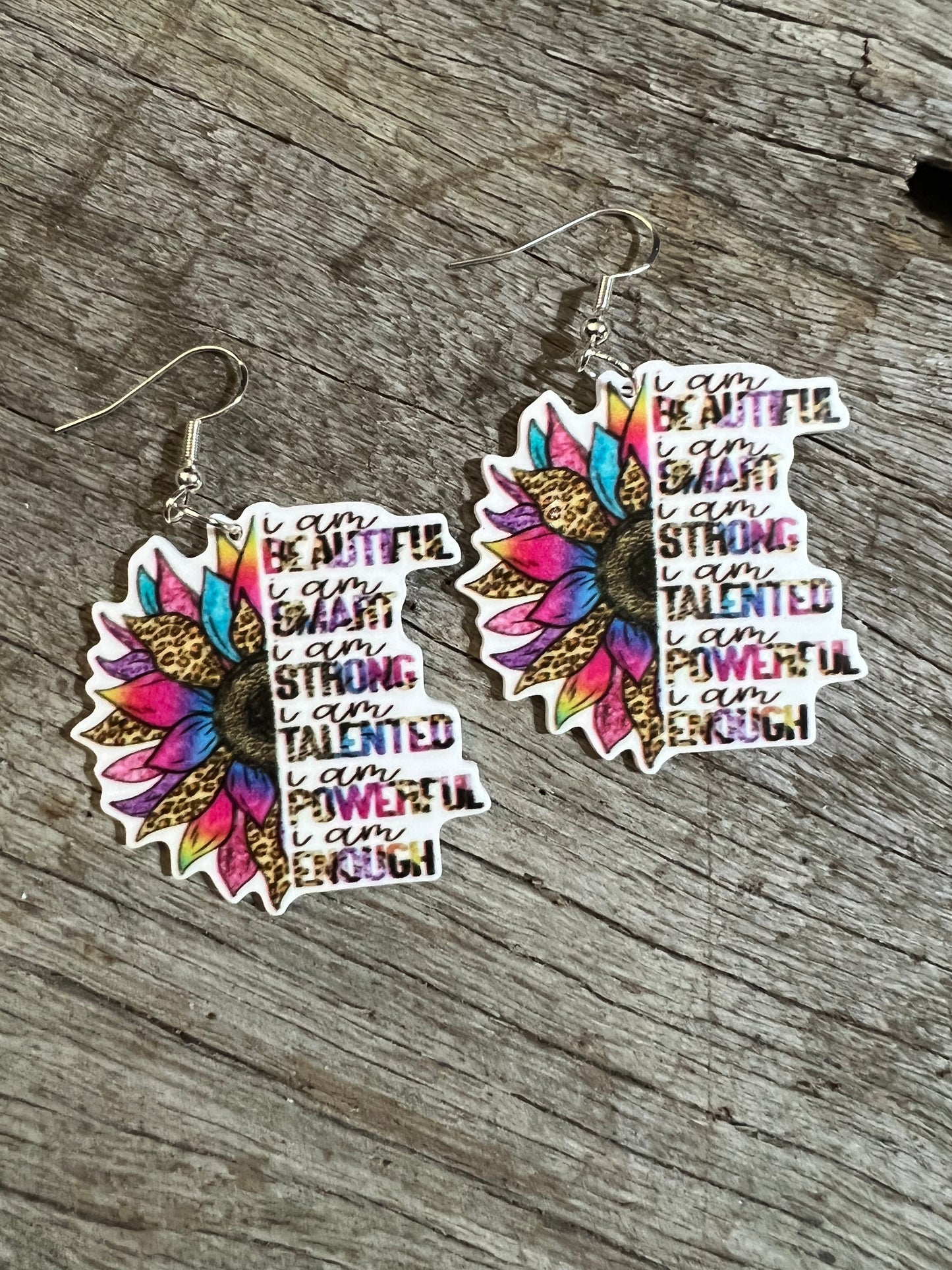 I Am Sunflower Resin Earrings