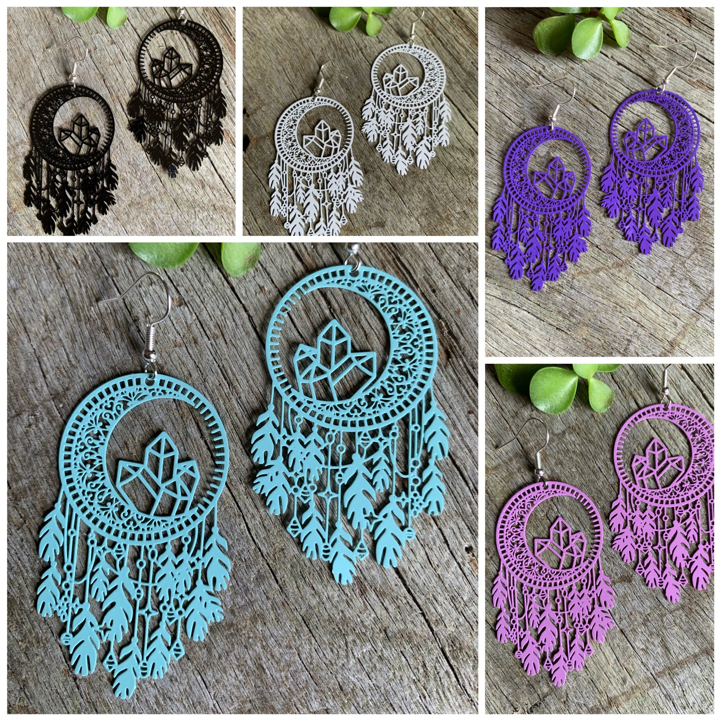 White Dream Catcher Crystal Filigree