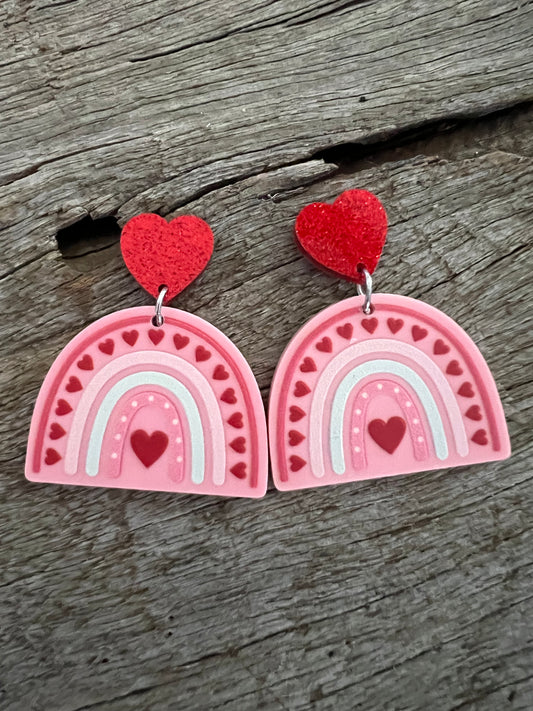 Strawberry Kisses Heart Earrings