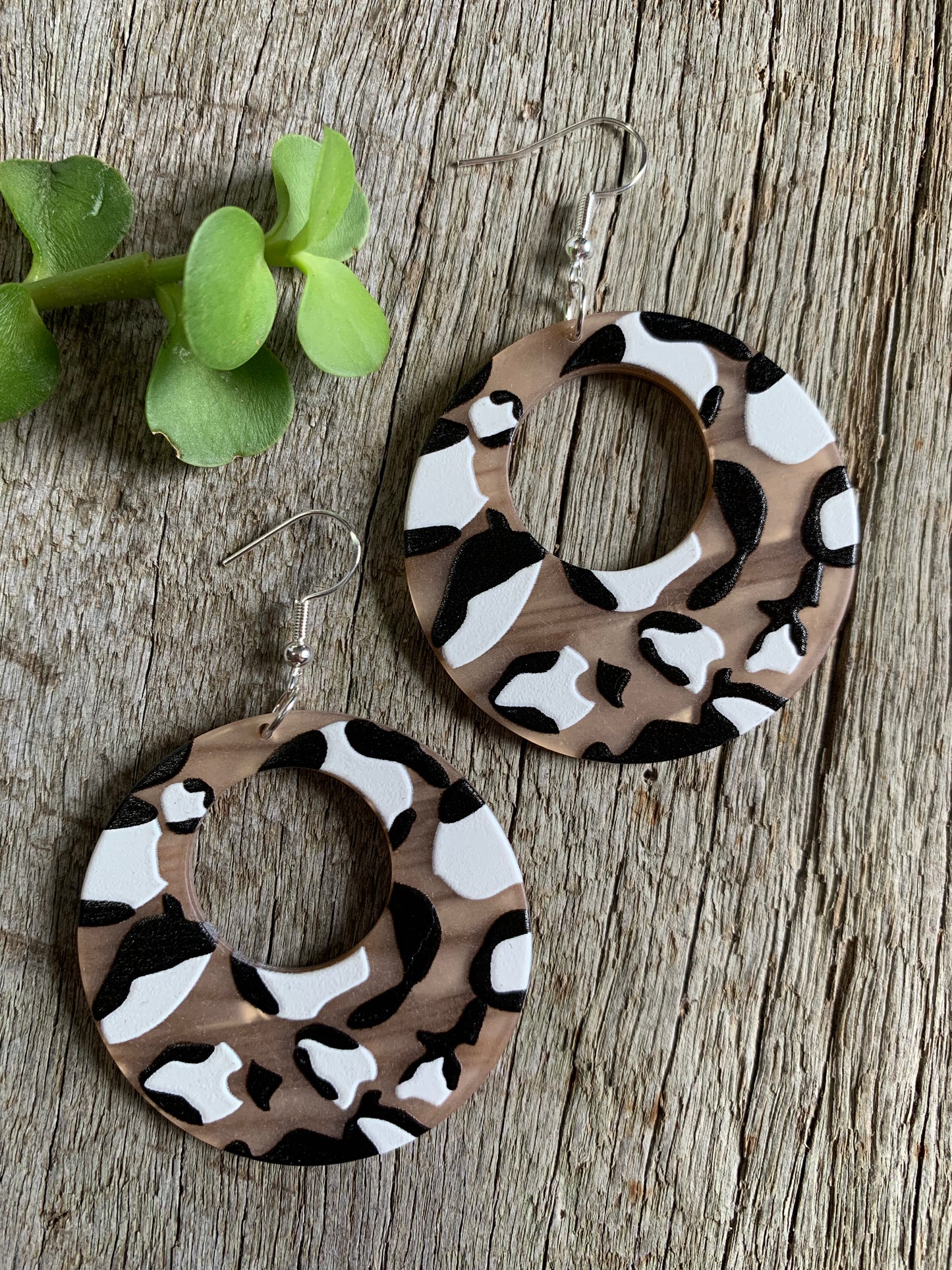 Round Camo Earrings