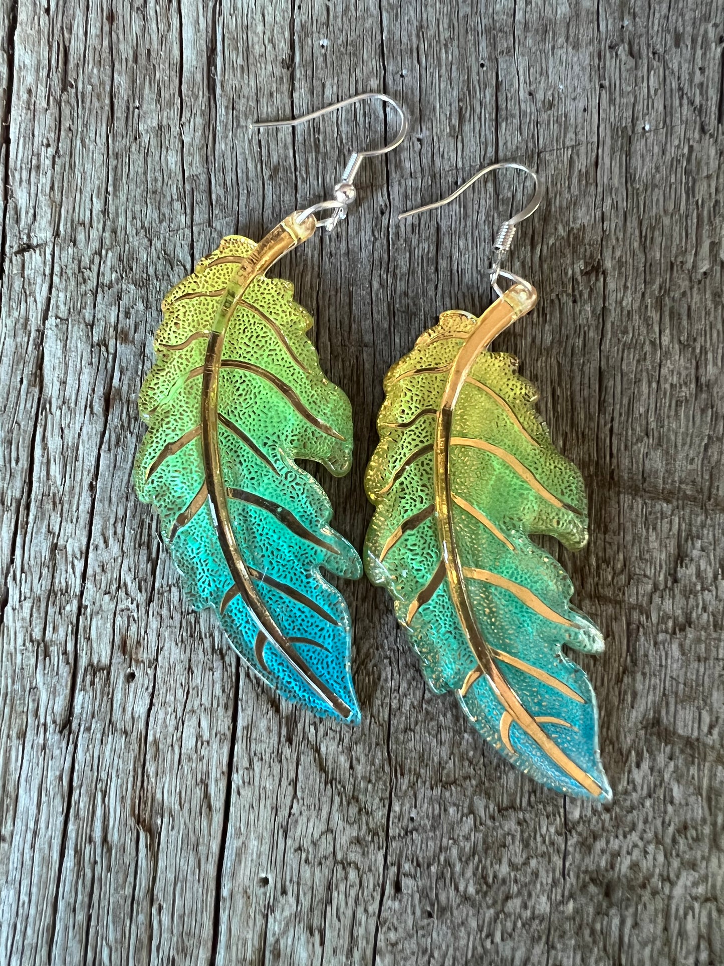Tropical Ombre Leaf Earrings
