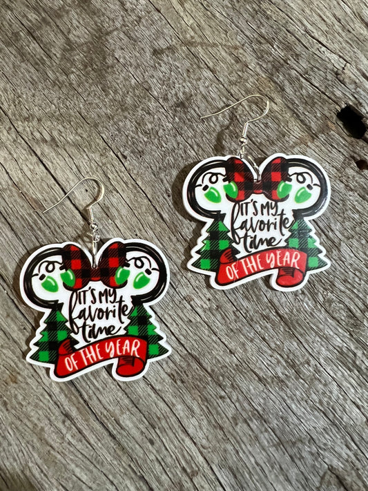 Merry Minnie Christmas Earrings