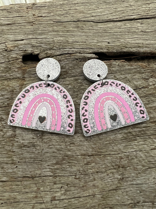 Silver Sparkle Arch Earrings