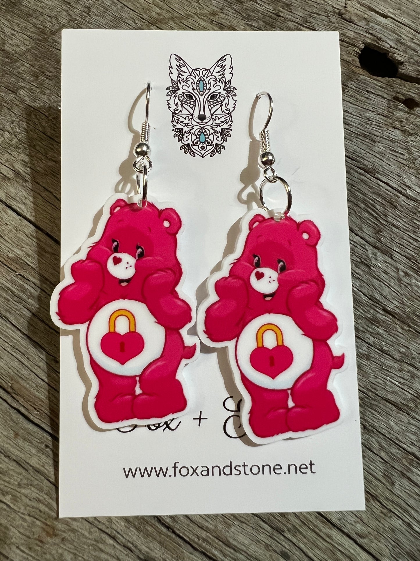 Locked Heart Bear Plannar Earrings