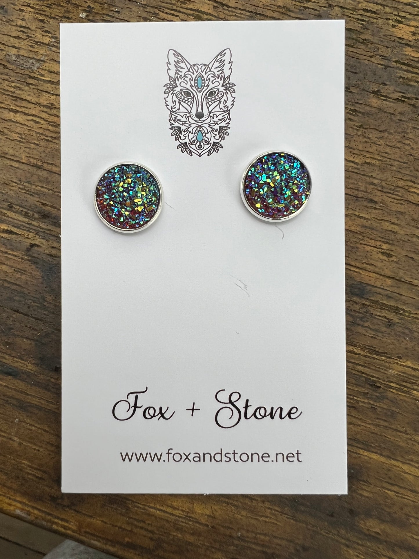 Chameleon Druzy Stud Earrings