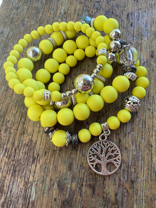 Sunshine Neon Yellow Bracelet Stack