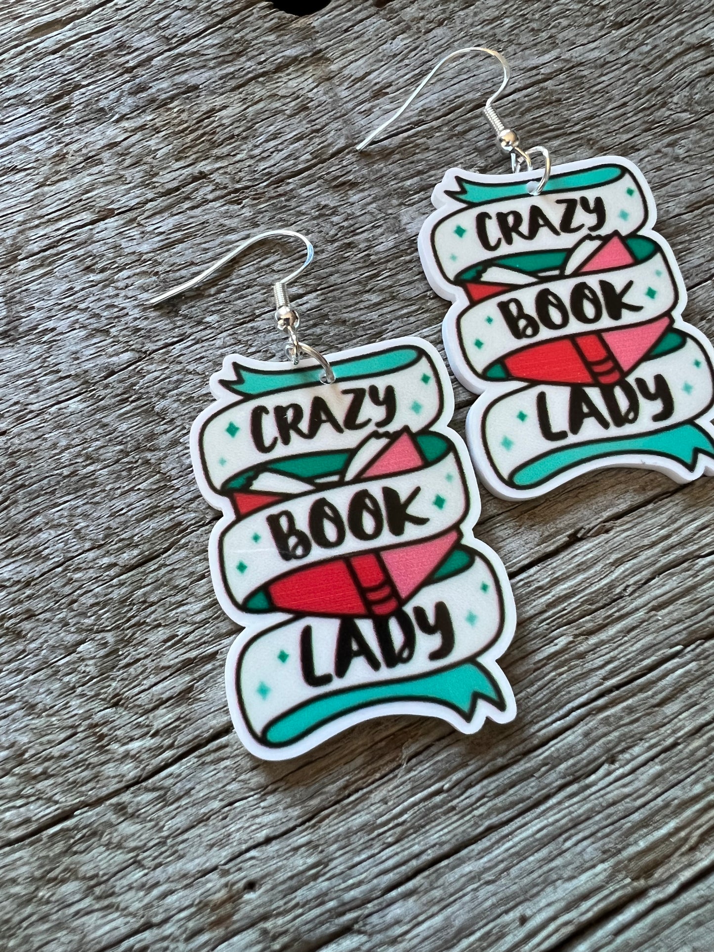 Crazy Book Lady Earrings