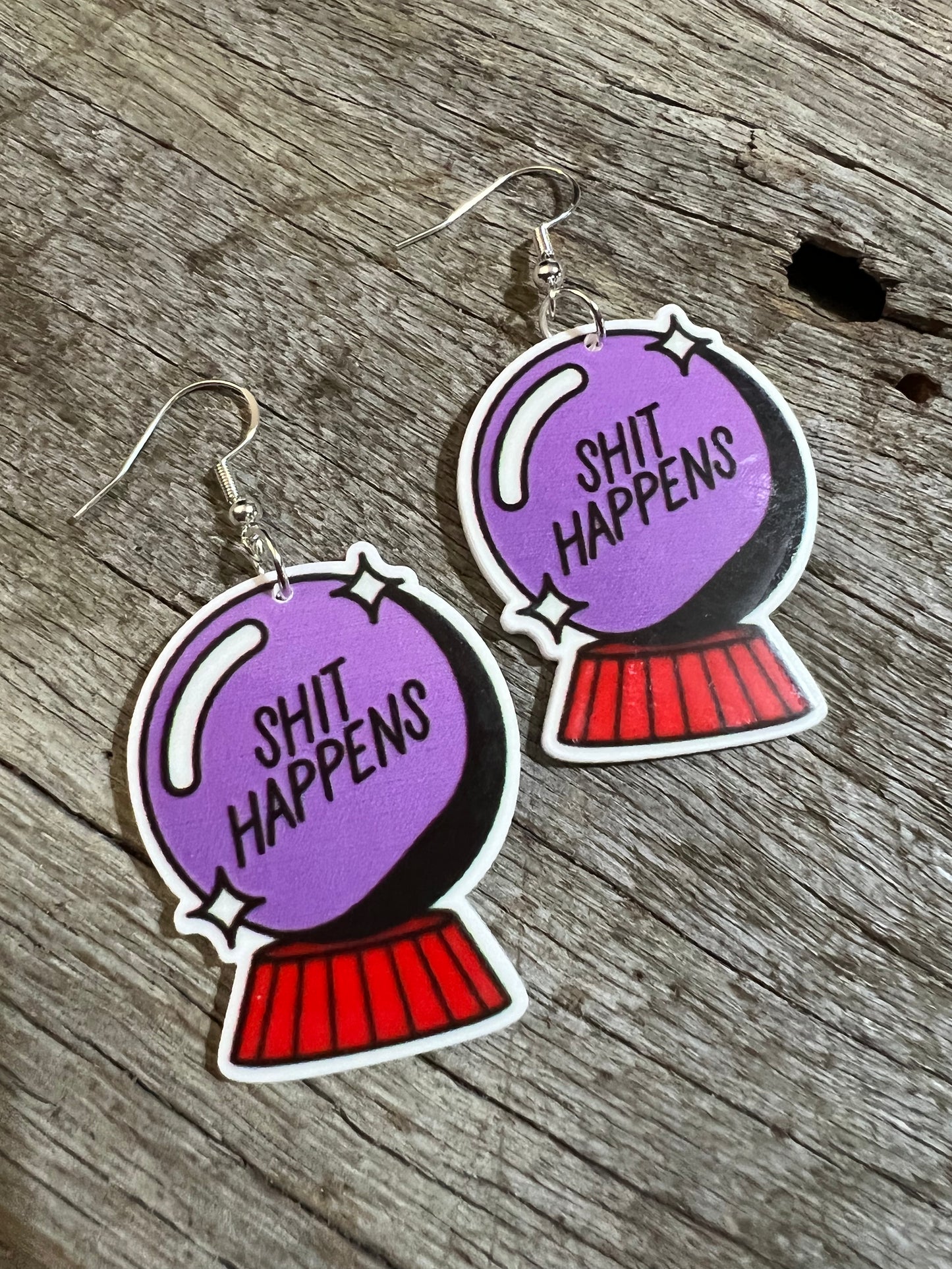 Shit Happens Resin Earrings