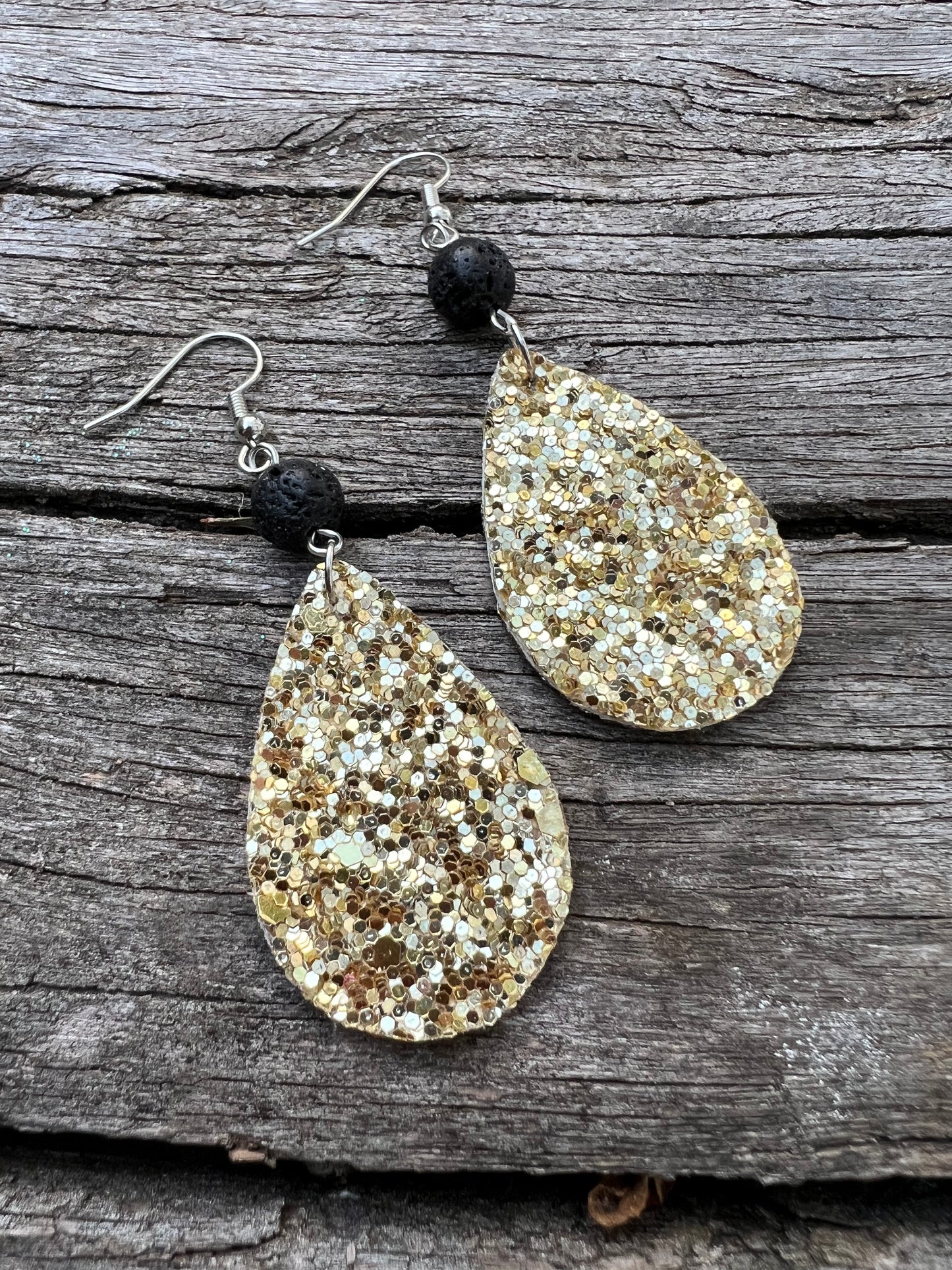Golden Goddess Lava Shimmer Sequin Earrings
