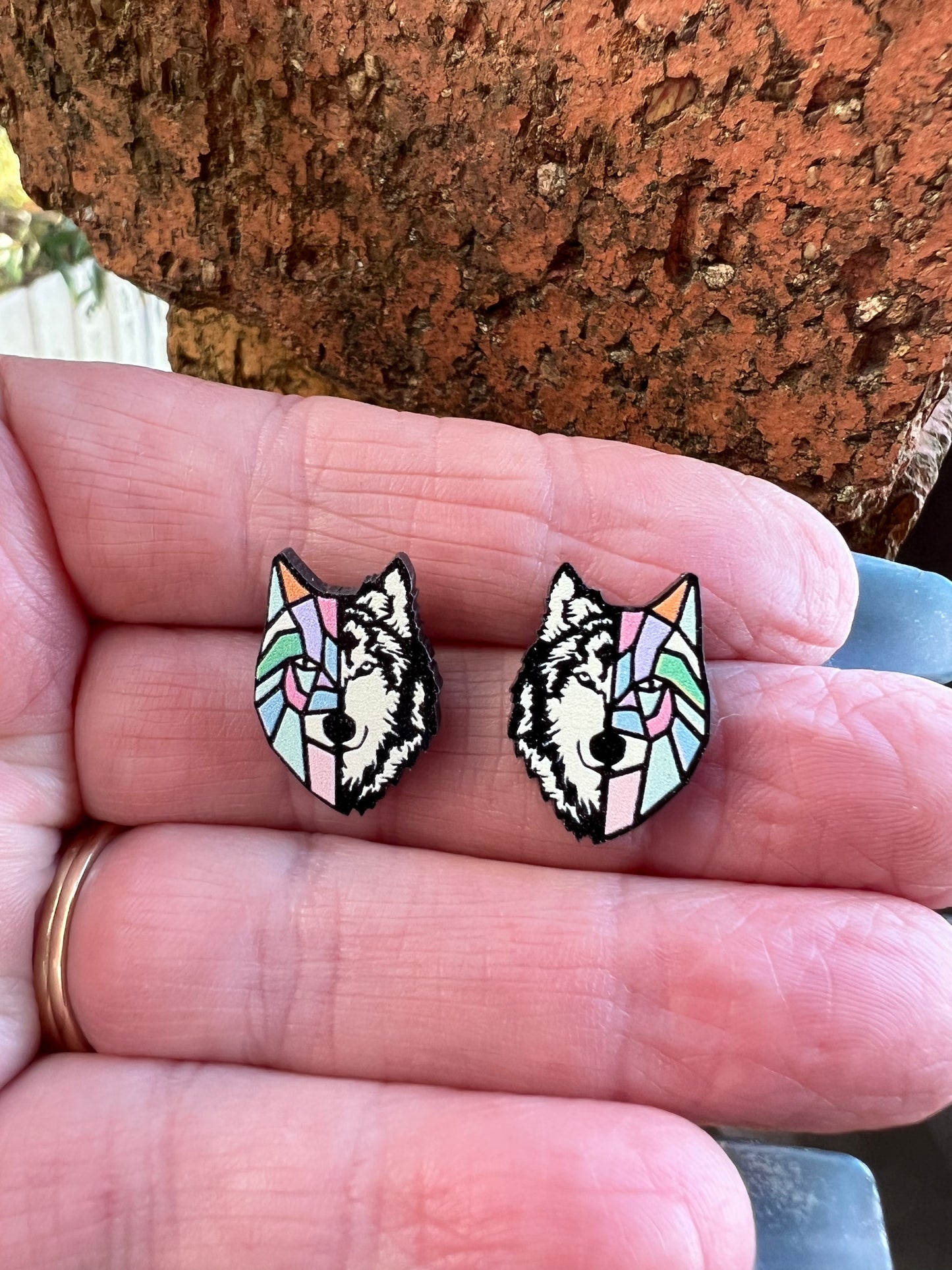 Mini Wolf Stud Earrings