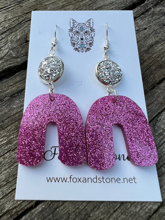 Glitter + Druzy Earrings