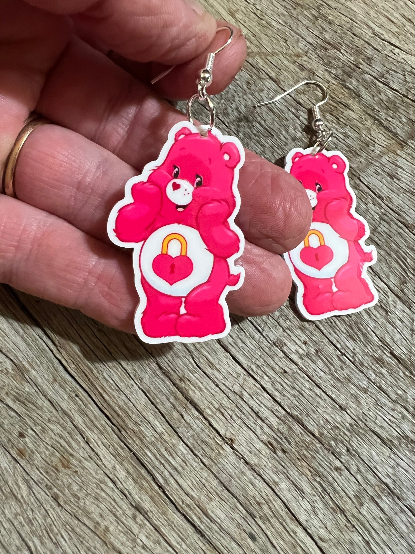Locked Heart Bear Plannar Earrings