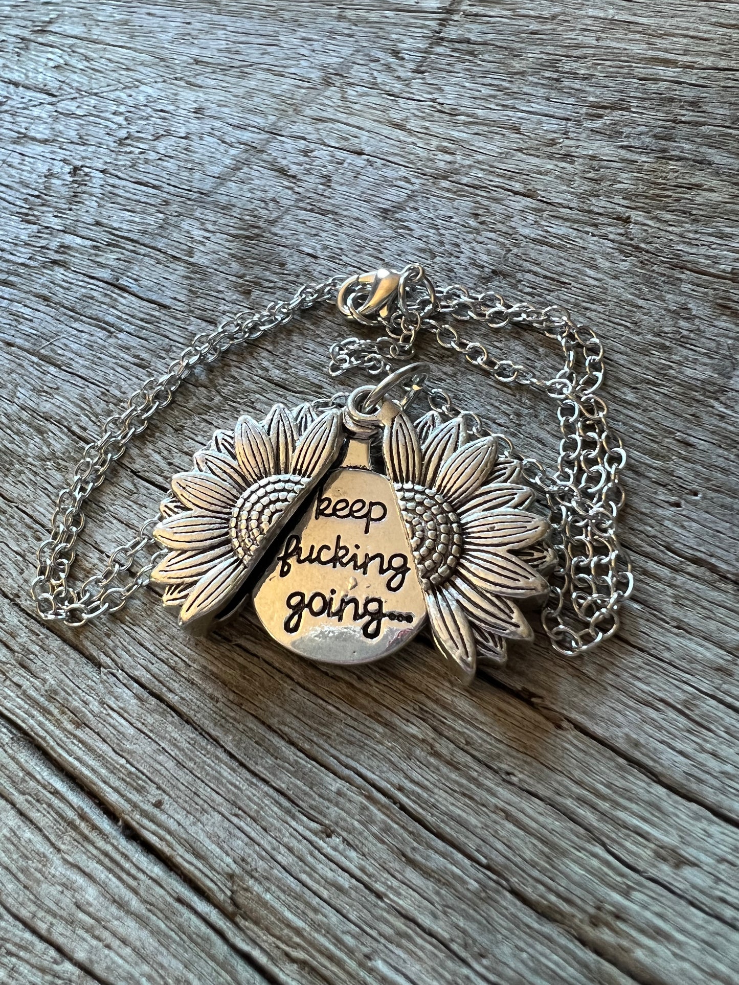 Sunflower Pendant Hidden Inspirational Message