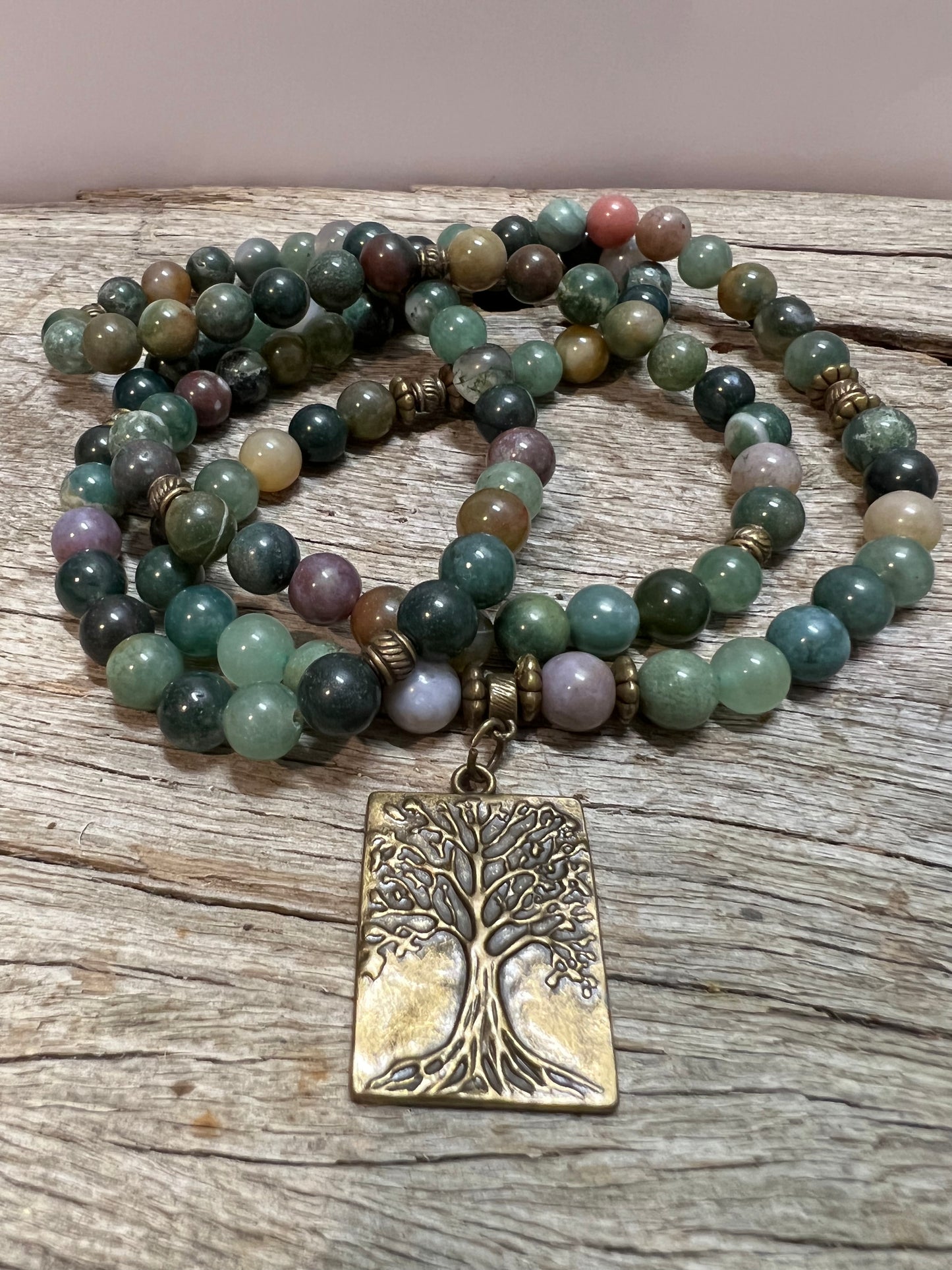 Indian Agate 106 Mala Beads