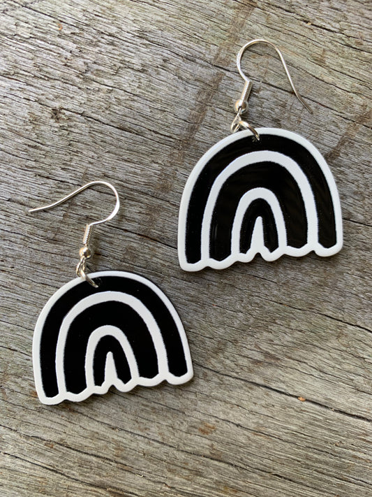Black and White Arch Earrings