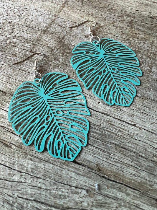 Aquatic Large Monstera Leaf Filigree