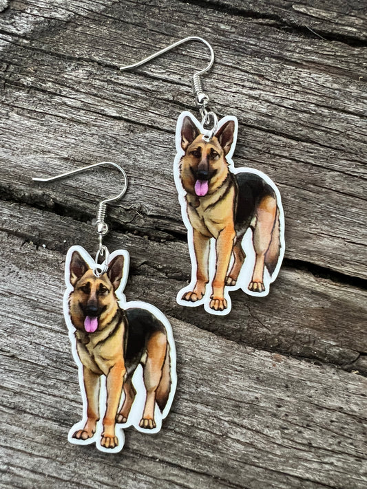 German Shepherd  Dog Earrings