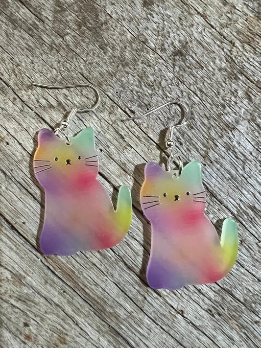 Watercolour Cat Earrings