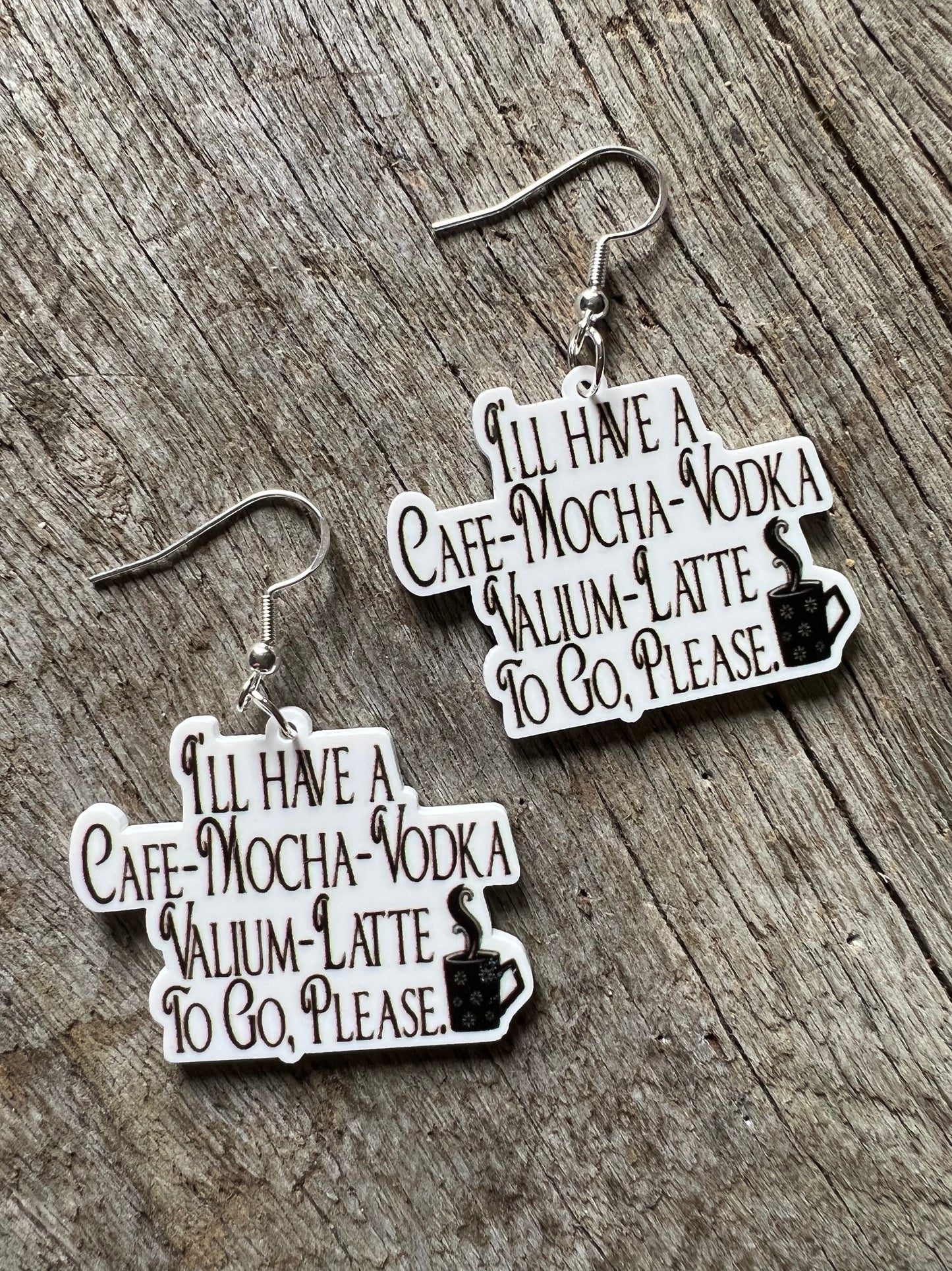 Cafe Mocha Vodka Resin Earrings