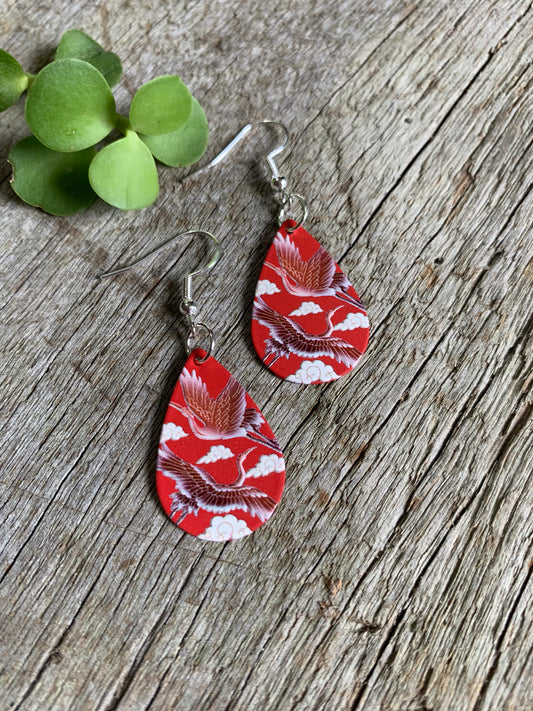 Birds Teardrop Earrings