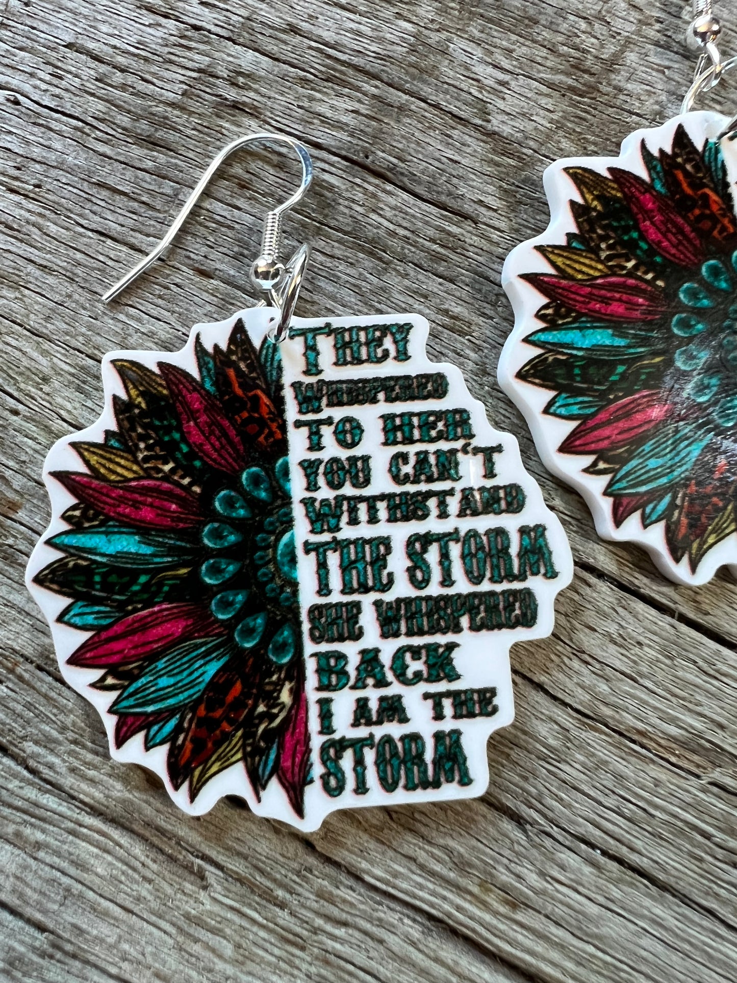 She Whispered Resin Earrings