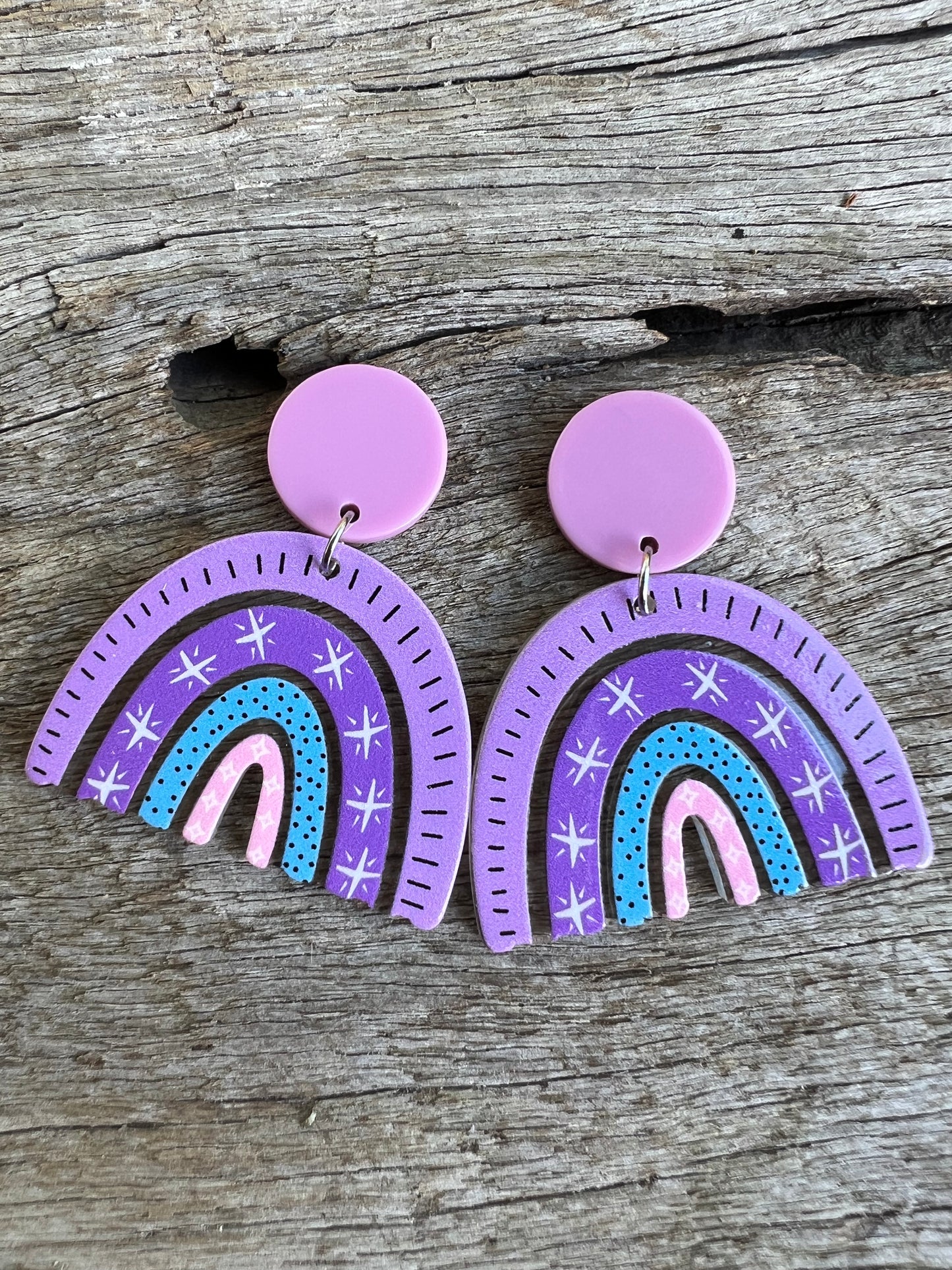 Purple Arch Stud Earrings