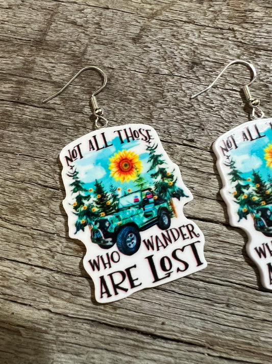 Not All Are Lost Resin Earrings