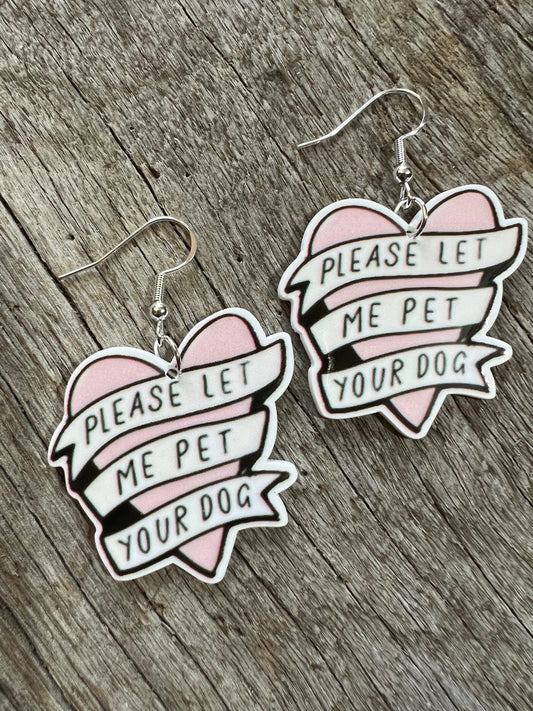 Pet Your Dog Resin Earrings
