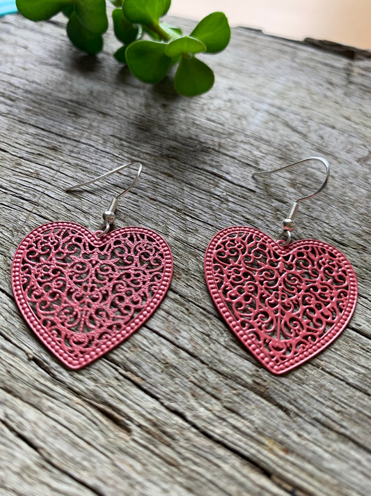 Dusty Rose Heart Filigree