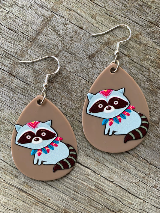 Boho Racoon Earrings