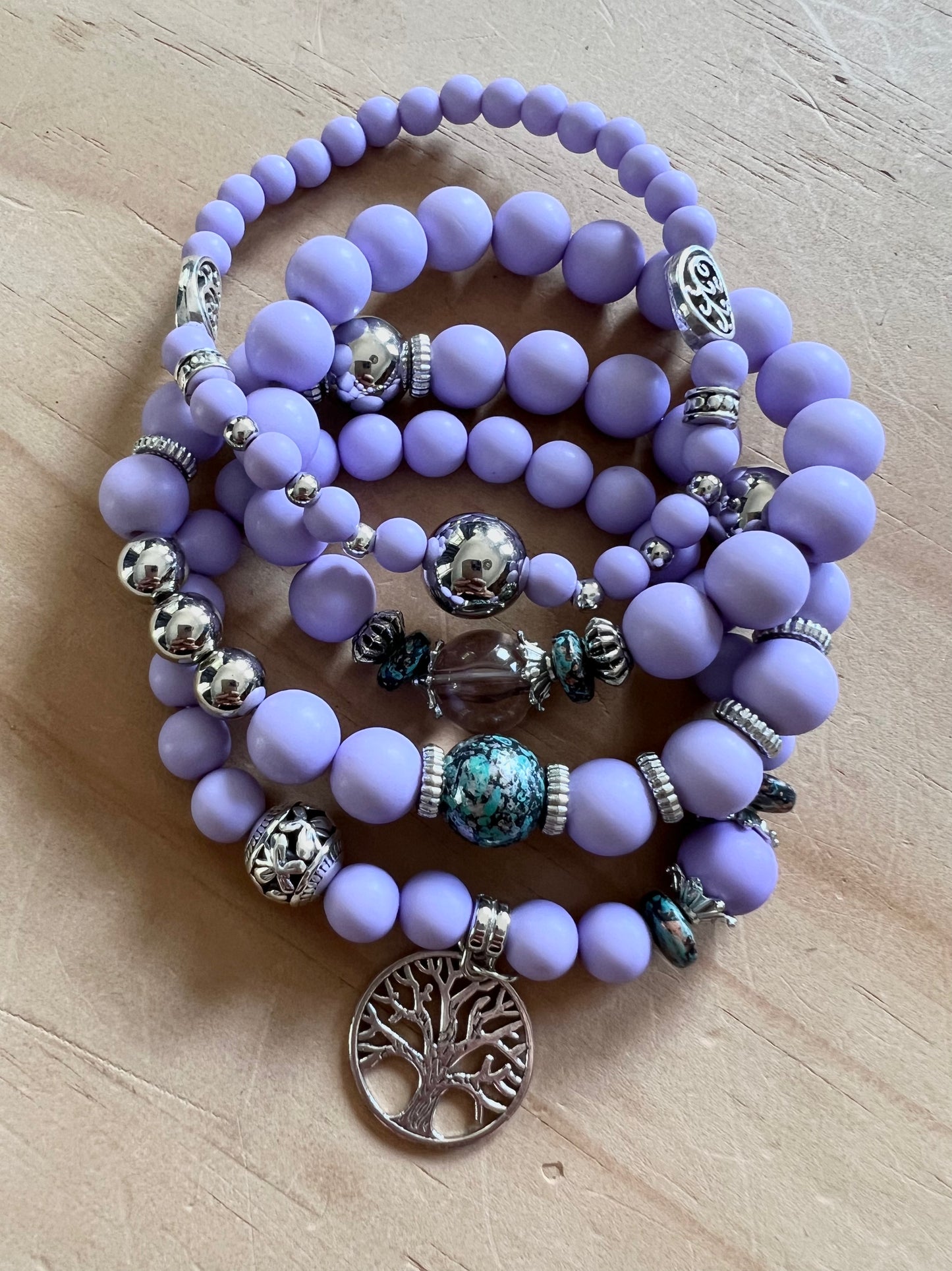 Lilac Boho Bracelet Stack
