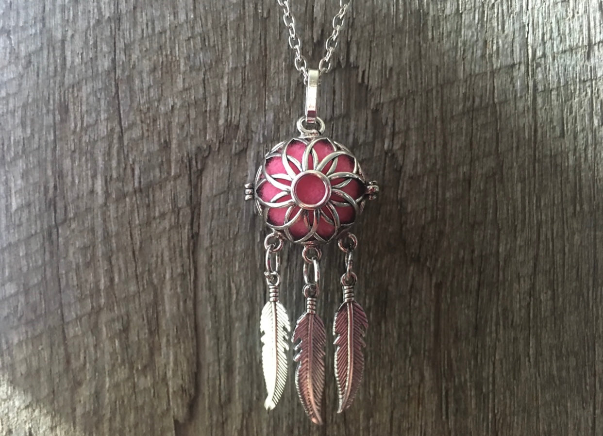 Silver Mandala Aromatherapy Pendant