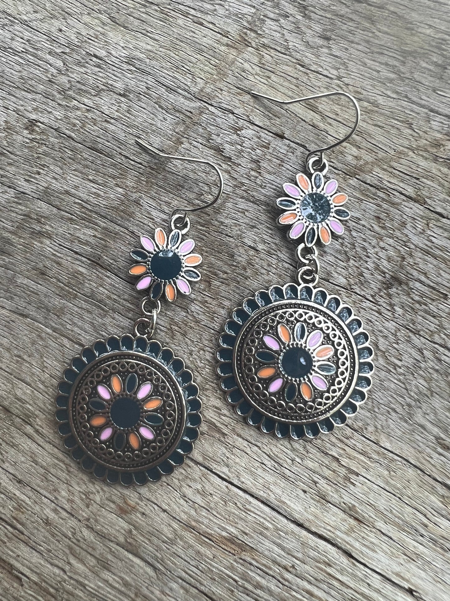 Beautiful Boho Round Metal Dangles