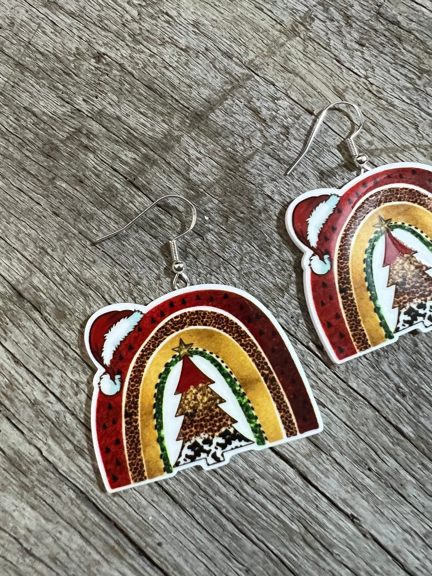 Christmas Arch Santa Earrings