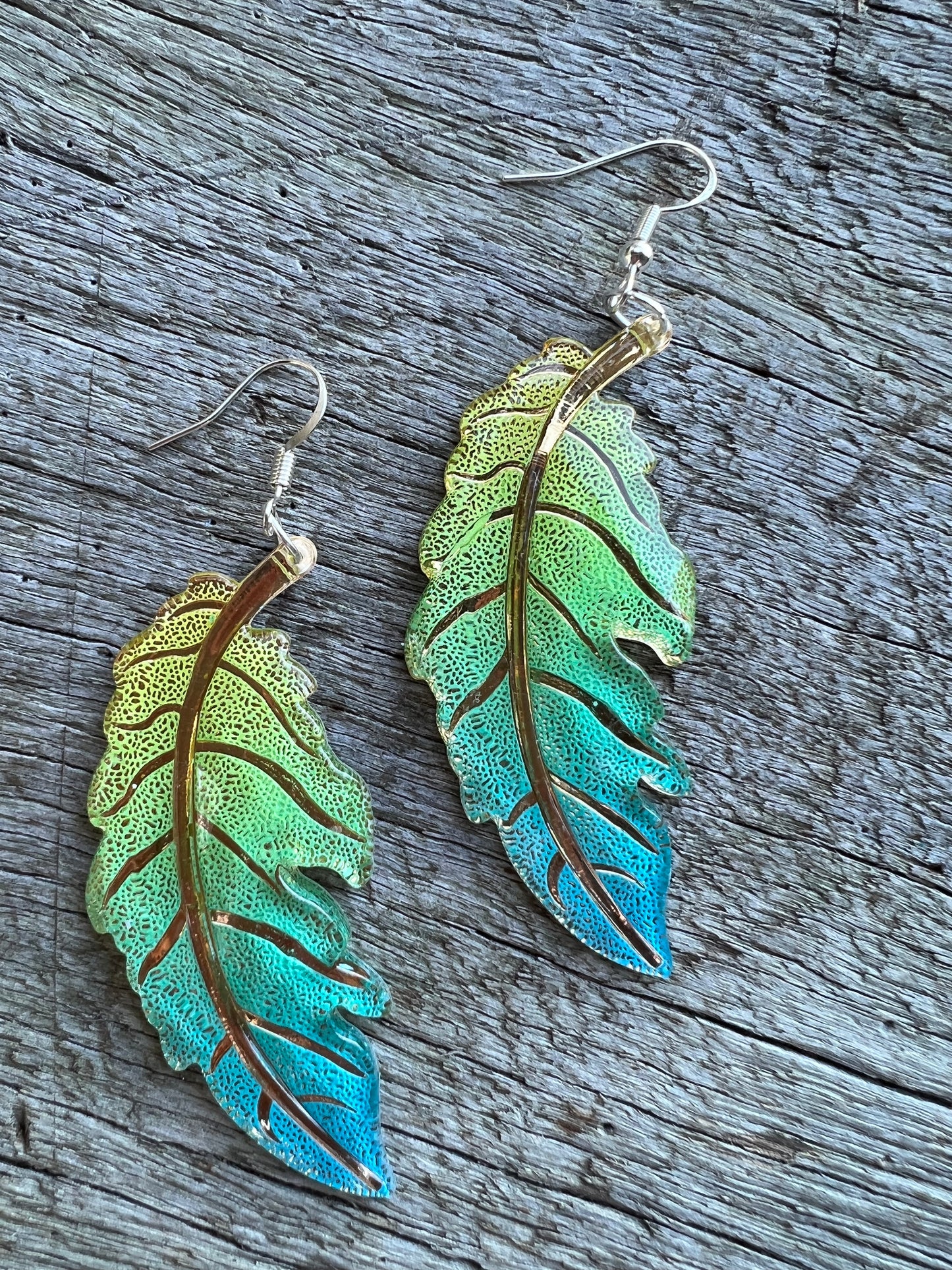 Tropical Ombre Leaf Earrings