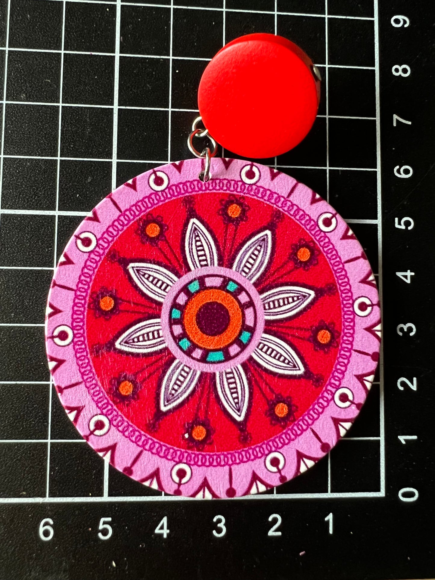 Big Bold Fiesta Print Wood Earrings