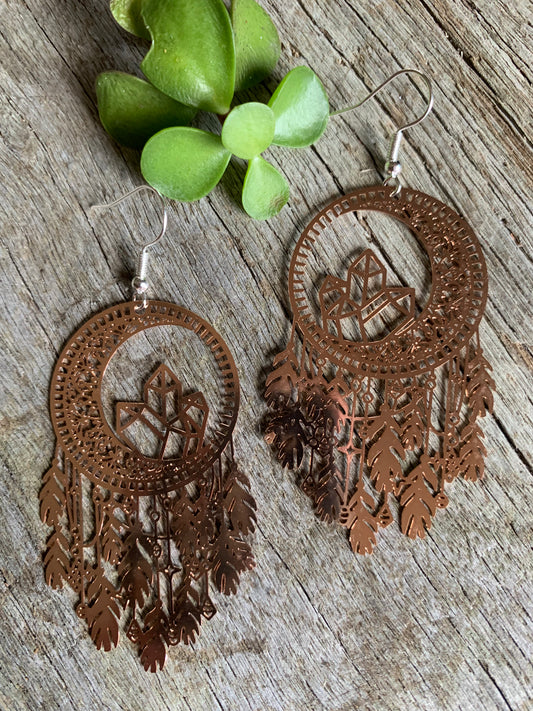 Rose Gold Dream Catcher Crystal Filigree