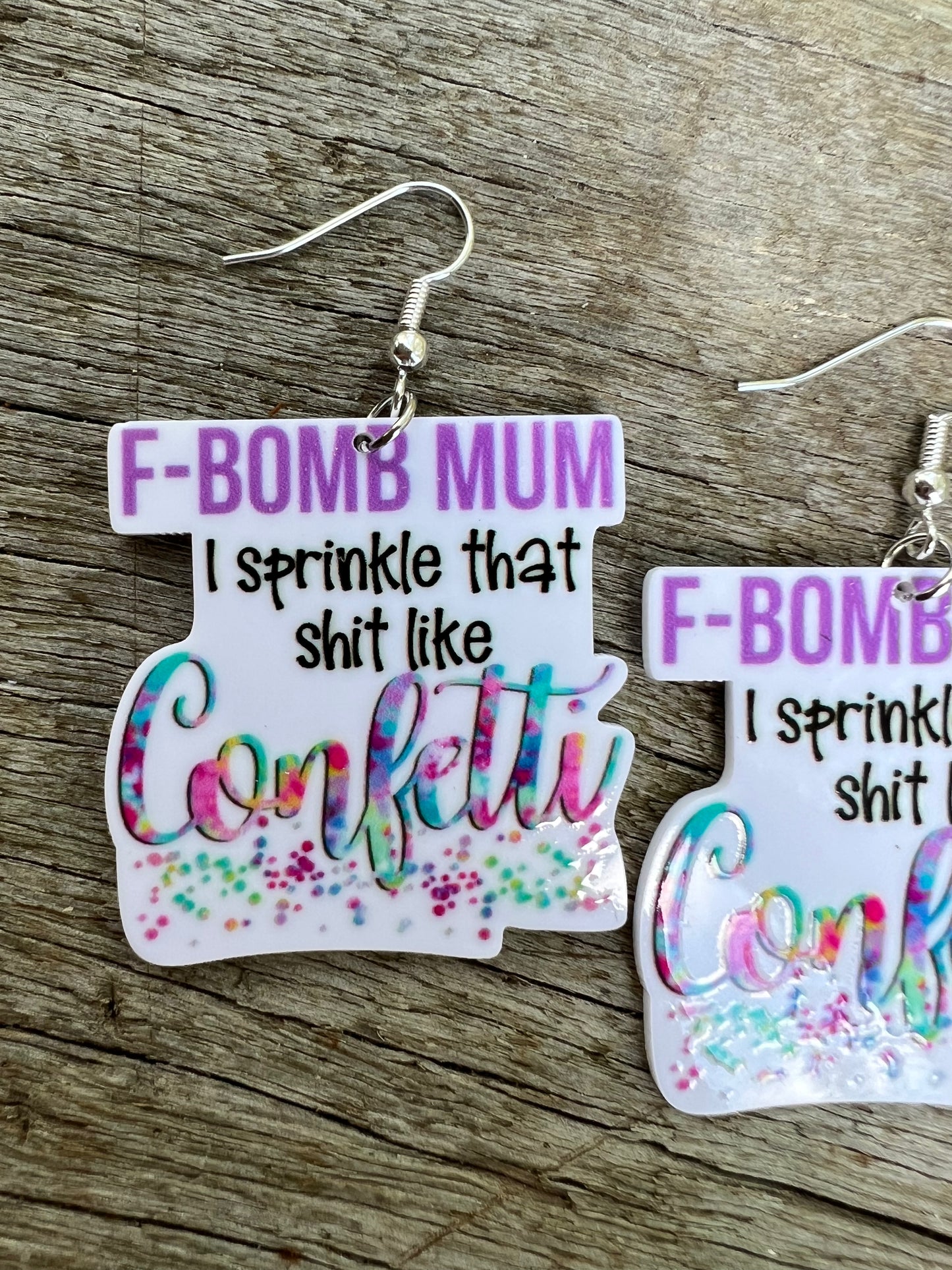 Pastel F-Bomb Mum Earrings