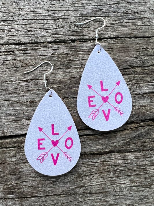 L O V E Feather Earrings