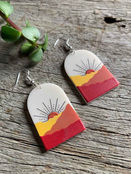 Wild Red Sun Earrings