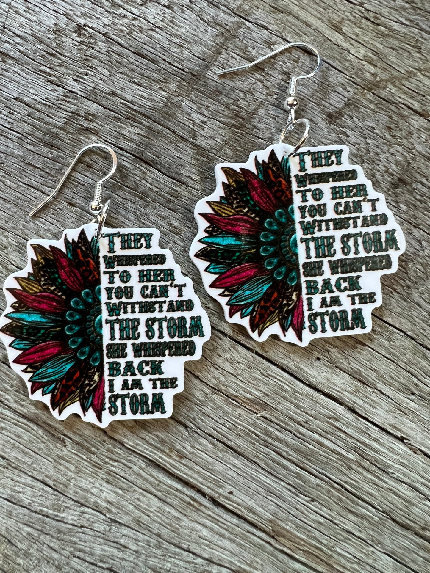 She Whispered Resin Earrings