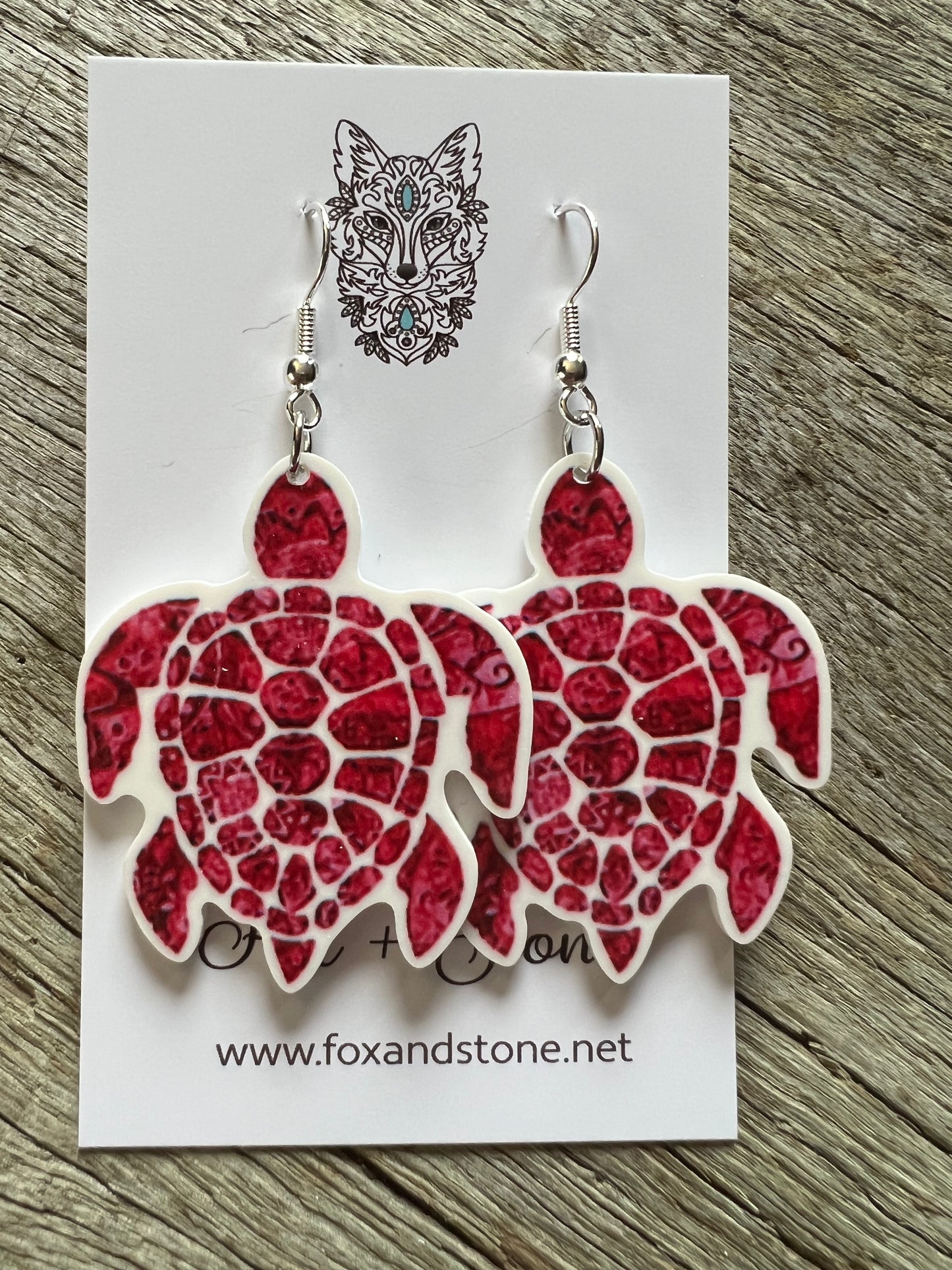 Ocean Turtle Pink Earrings