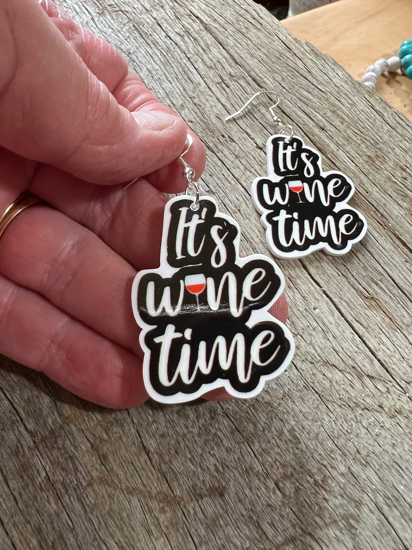 Wine Time Resin Earrings