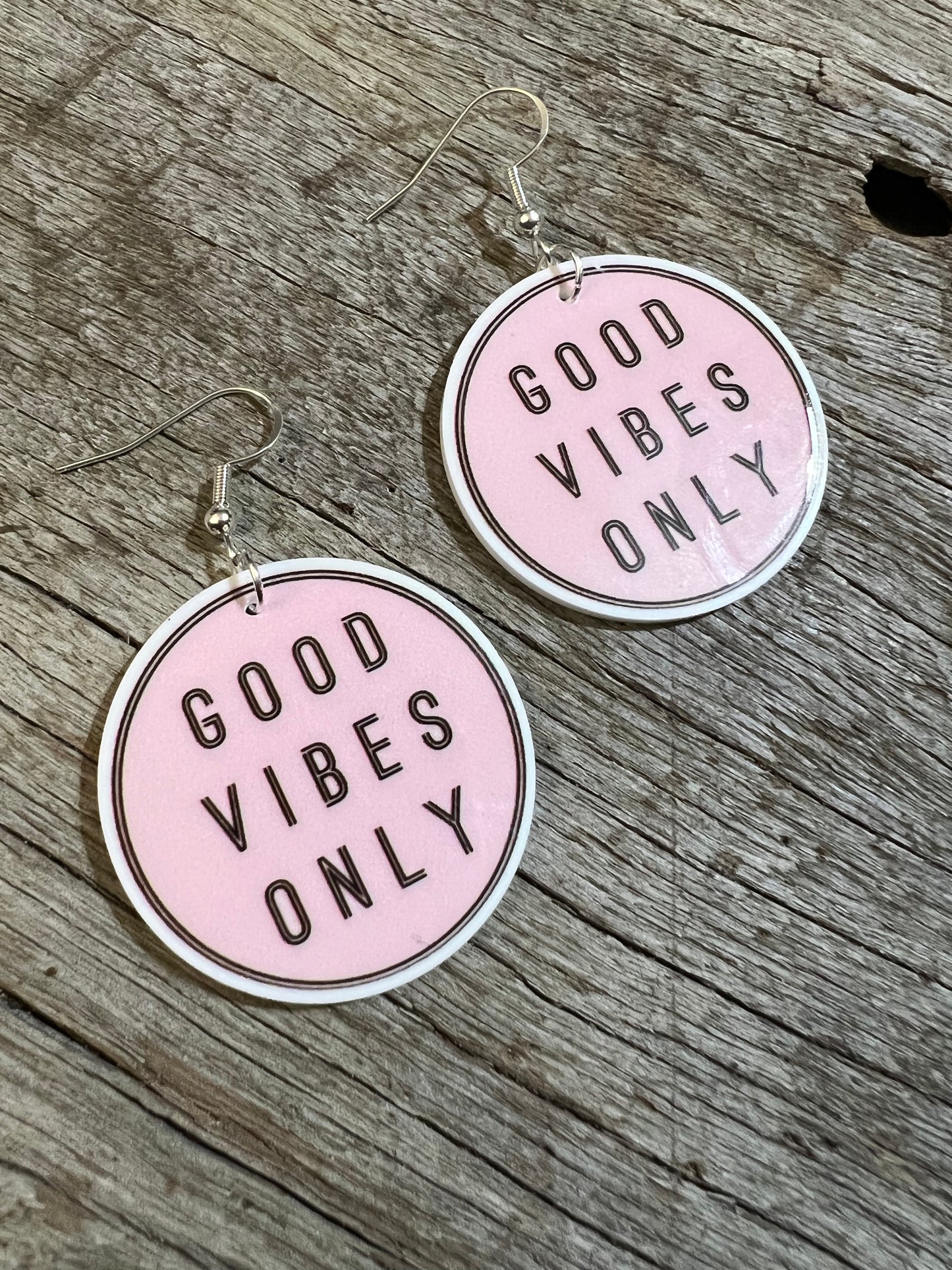 Good Vibes Only Resin Earrings