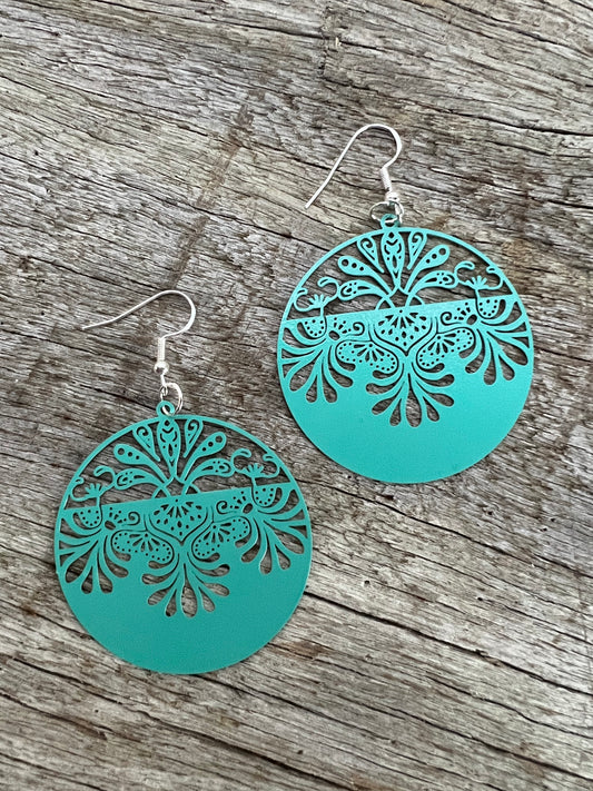 Turquoise Lotus Swirl Filigree