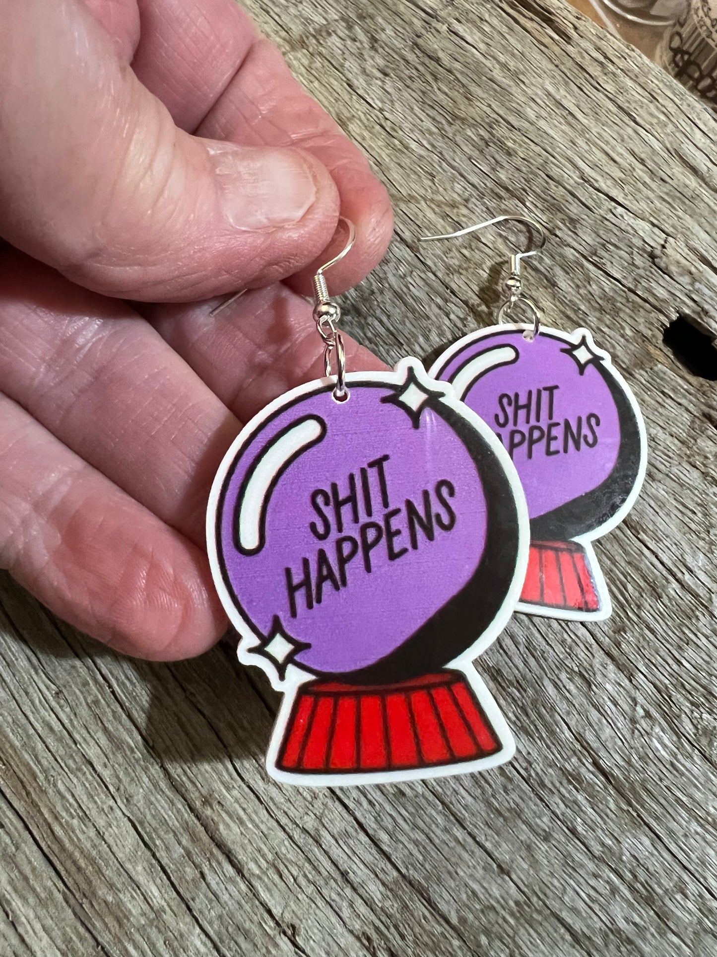 Shit Happens Resin Earrings