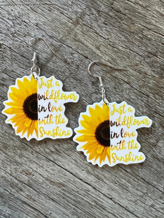 Sunshine Sunflower Resin Earrings