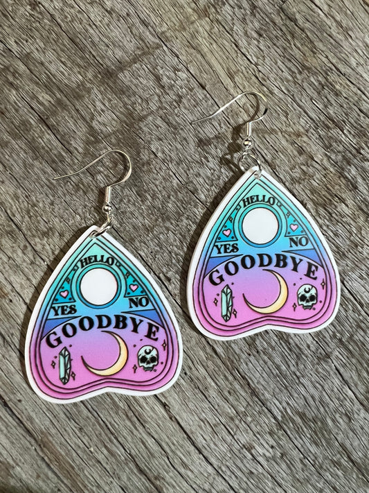 Goodbye Ouija Board  Resin Earrings