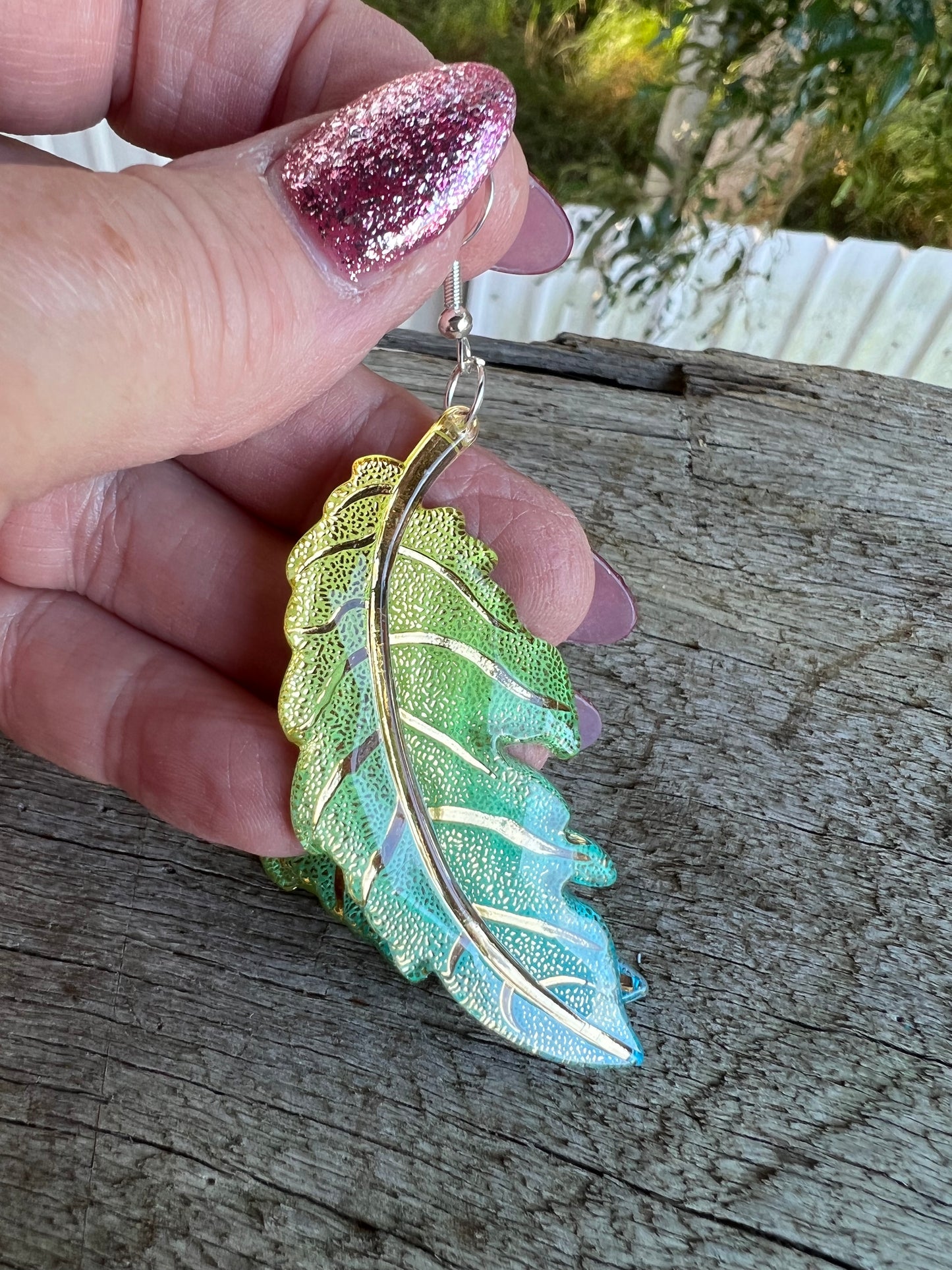 Tropical Ombre Leaf Earrings